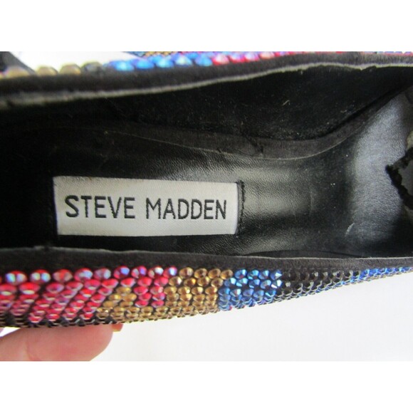 Steve Madden Dyvinal Heels Multi Colored Camouflage Rhinestone Size 6.5 - Picture 7 of 9